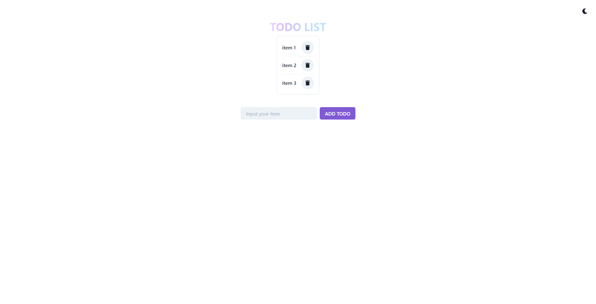 todo list screenshot